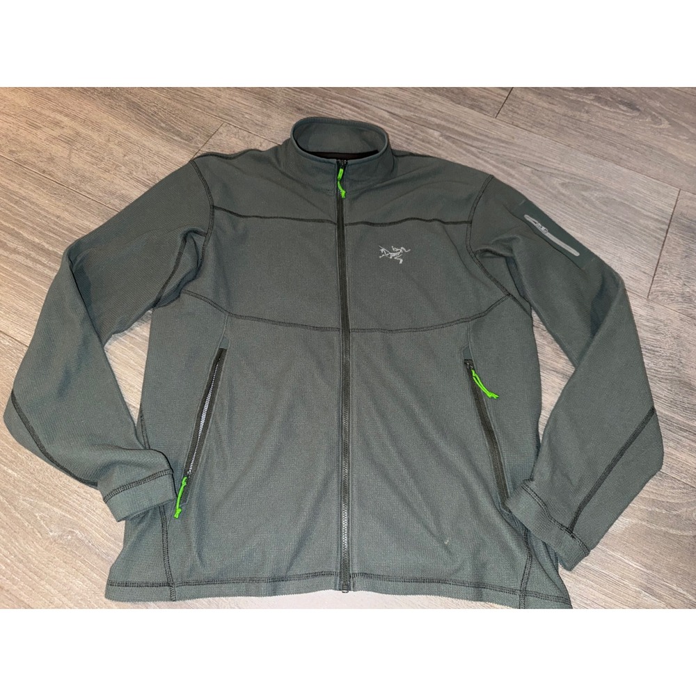 Arcteryx Rho delta tech LT Fleece jacket  Mens Medium gray Green full zip